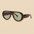 The Solène Riviera oversized tortoise aviator sunglasses, front view
