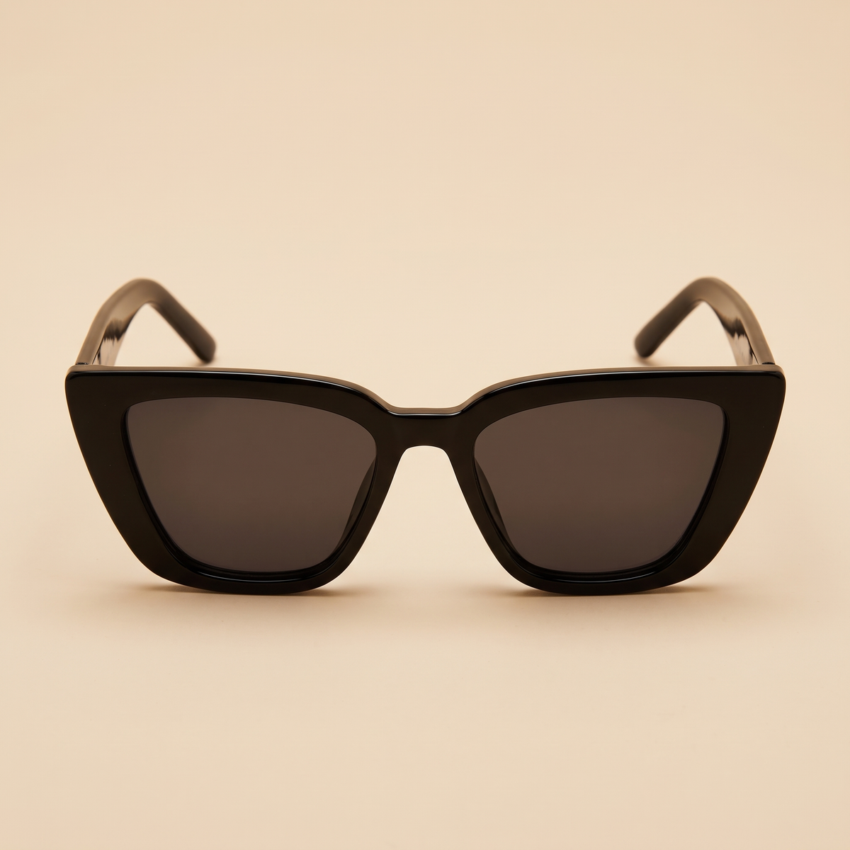 The Solène Colette black cat-eye sunglasses, front view